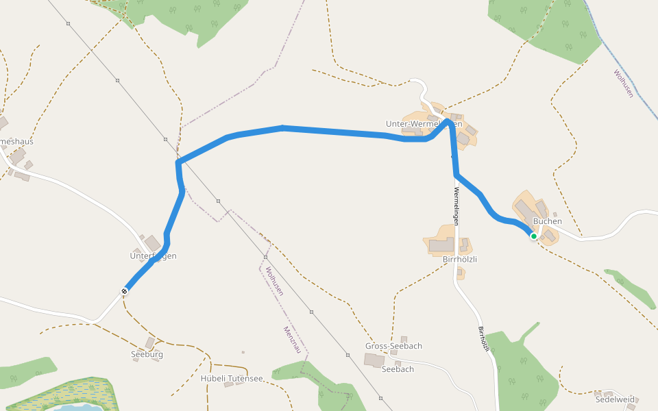 Seeburg - Bueche walking route map in Wolhusen