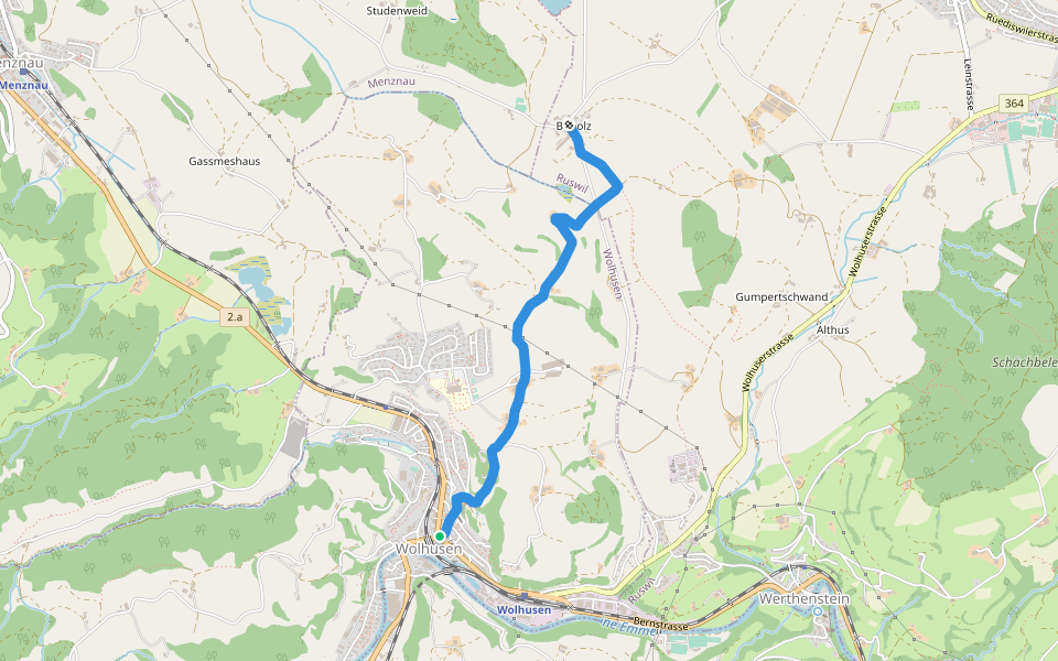 Wolhusen - Buholz walking route map in Wolhusen