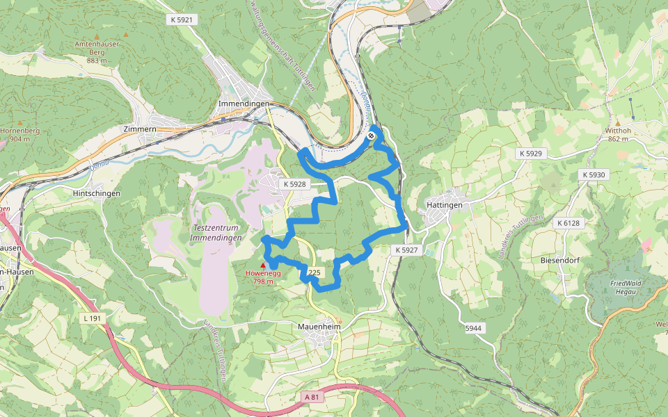 DonauWellen-Premiumweg: Donauversinkung walking route map in Tuttlingen