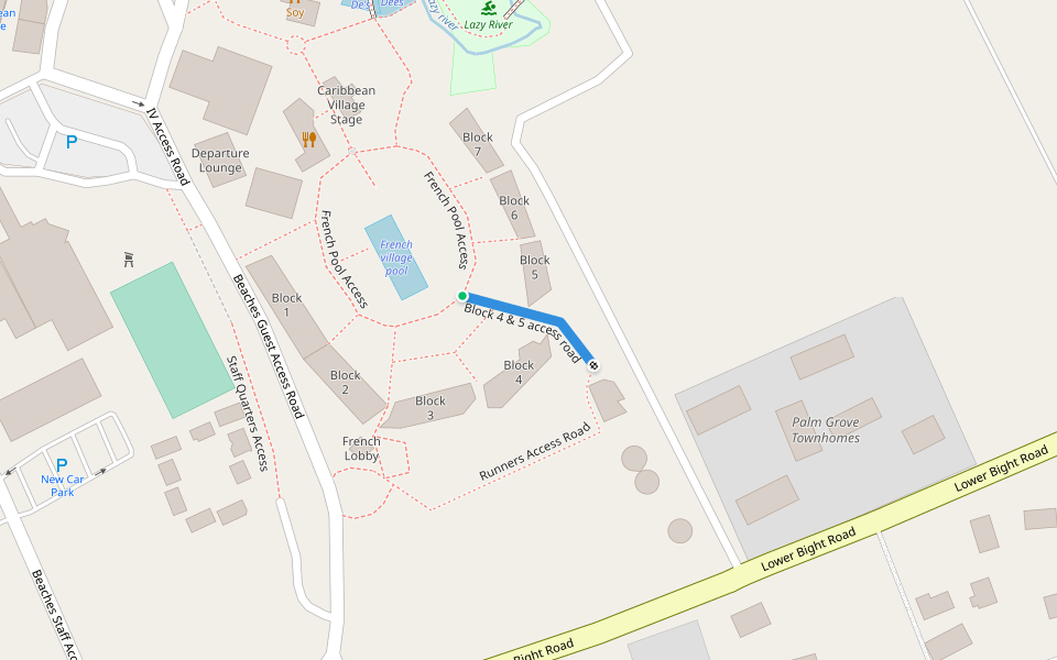 French village access 2 walking route map in The Bight Settlement