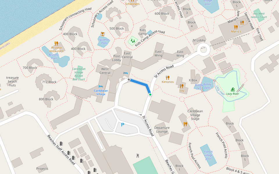 CV lobby access walking route map in The Bight Settlement