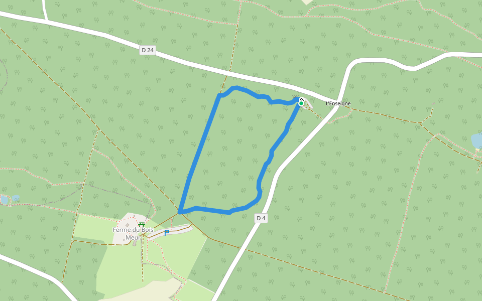 Circuit des Petites Landes walking route map in Lanrodec