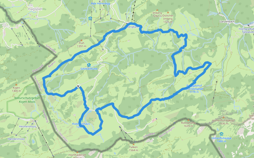 Premiumwanderweg Nagelfluhschleife Alpenfreiheit walking route map in Oberstaufen