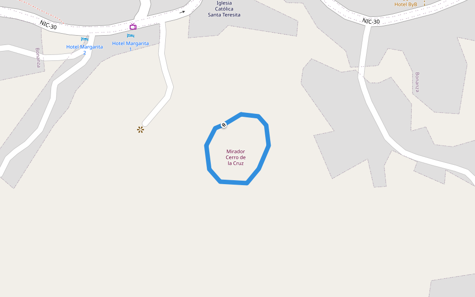 Ruta Bonanza Urbano walking route map in Bonanza