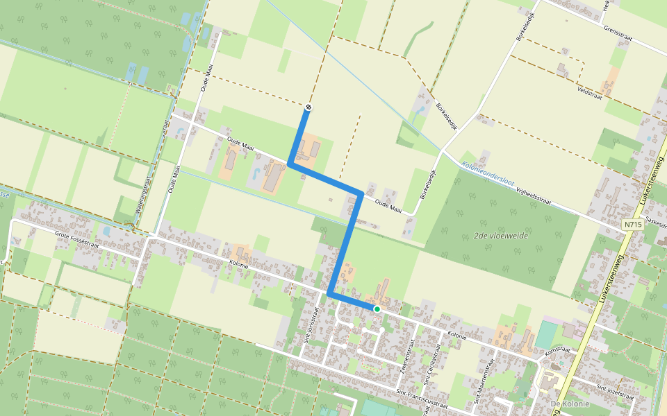 't Wateringpad aanlooproute walking route map in Lommel