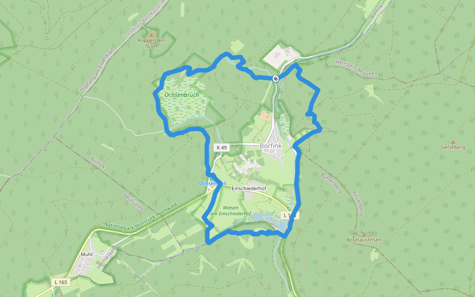 Nationalpark-Traumschleife Börfinker Ochsentour walking route map in Börfink