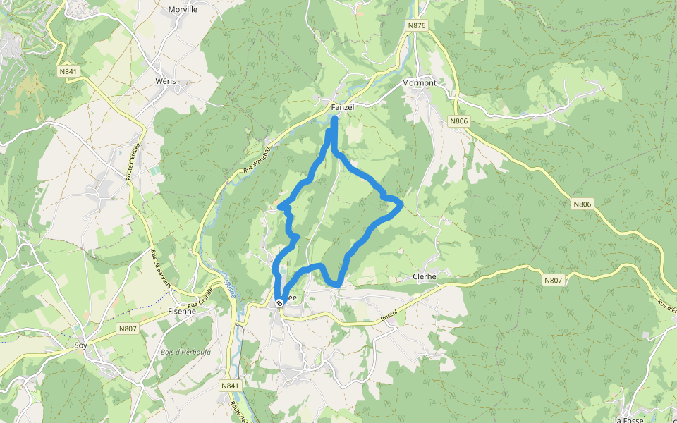 Estinale walking route map in Érezée