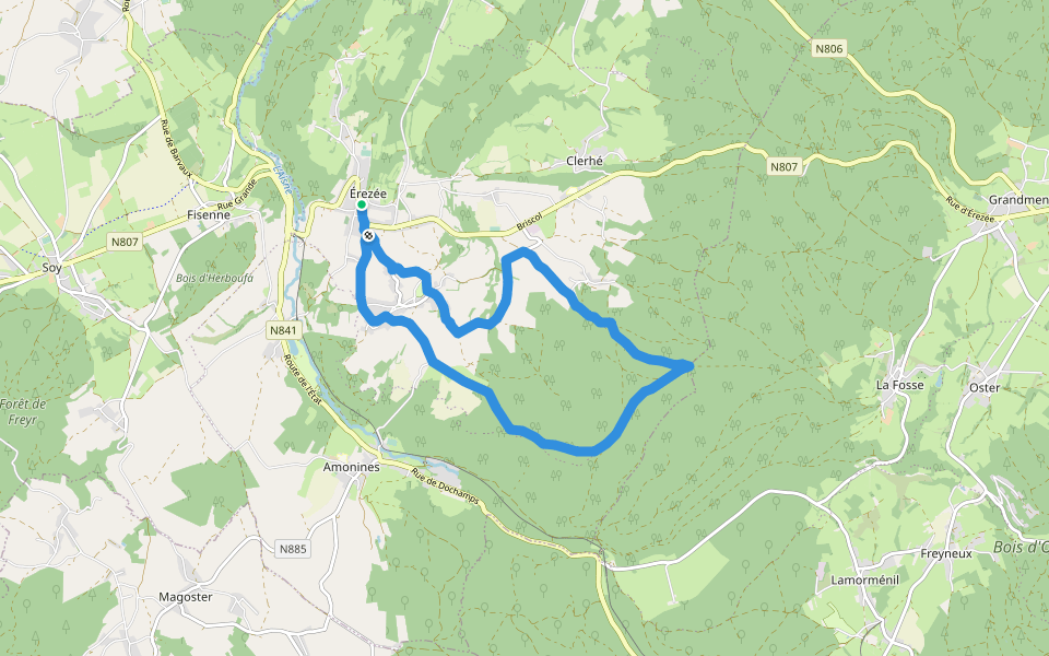 Laleris walking route map in Érezée