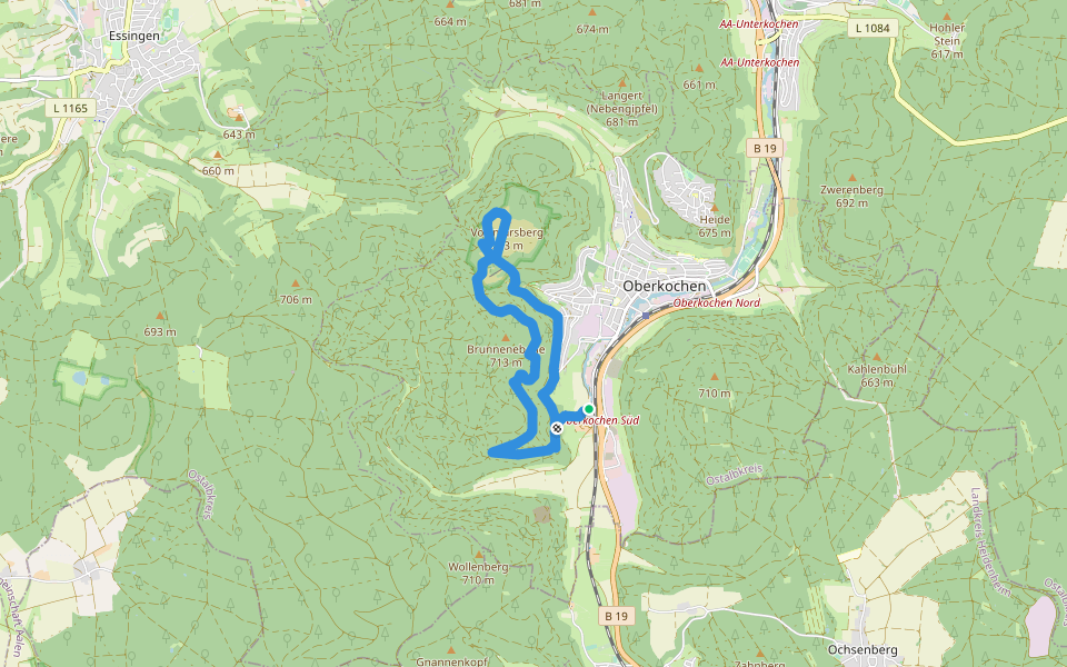 Rundwanderweg Oberkochen Nr. 4 walking route map in Oberkochen