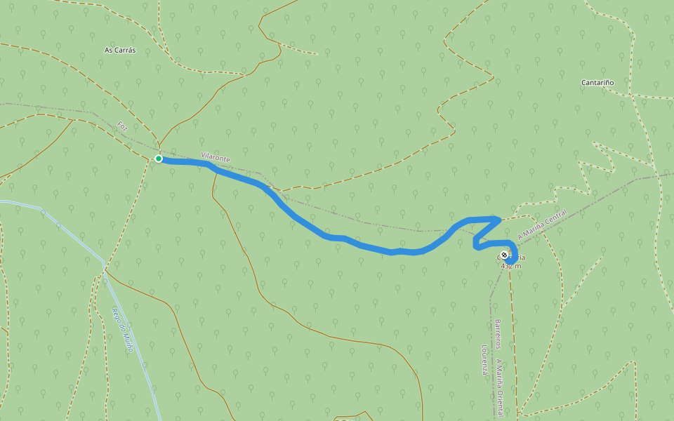Ruta Cornería walking route map in Lourenzá