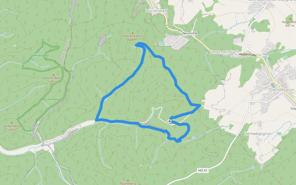 Säuerlingsweg DÖ 97 walking route map in Geroldsgrüner Forst