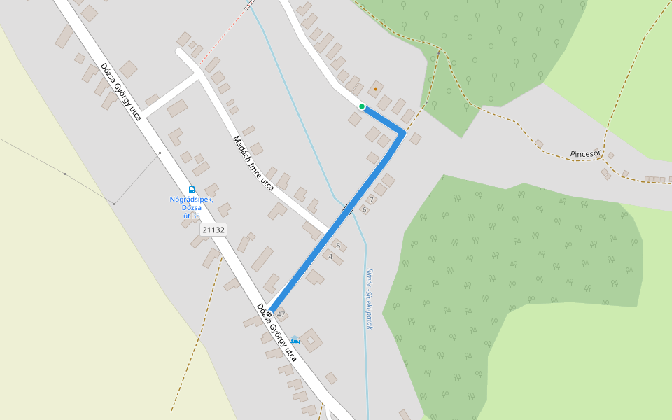 K♟ walking route map in Nógrádsipek