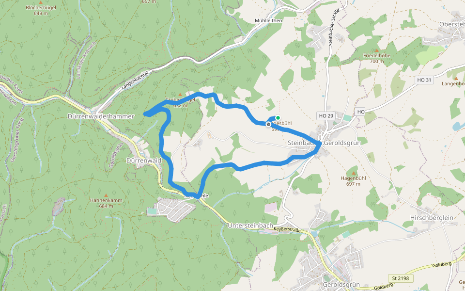 Langesbühlweg DÖ 95 walking route map in Geroldsgrün
