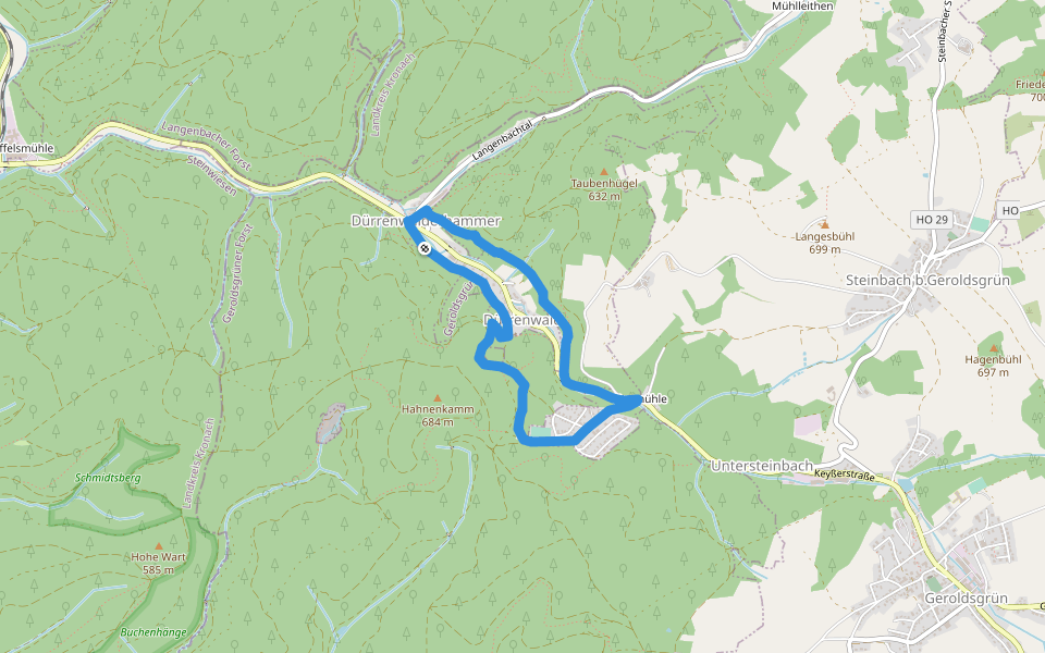 Dürrenwaider Panoramaweg DÖ 99 walking route map in Geroldsgrün