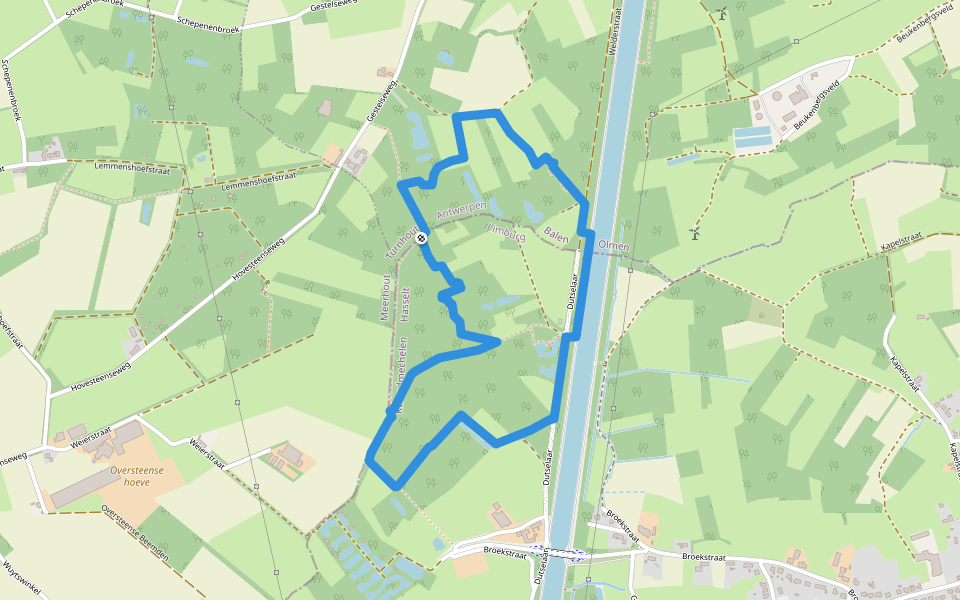 Rammelaars Blauwe route walking route map in Balen