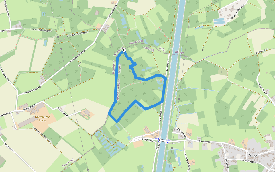 Rammelaars Laarzenpad walking route map in Balen