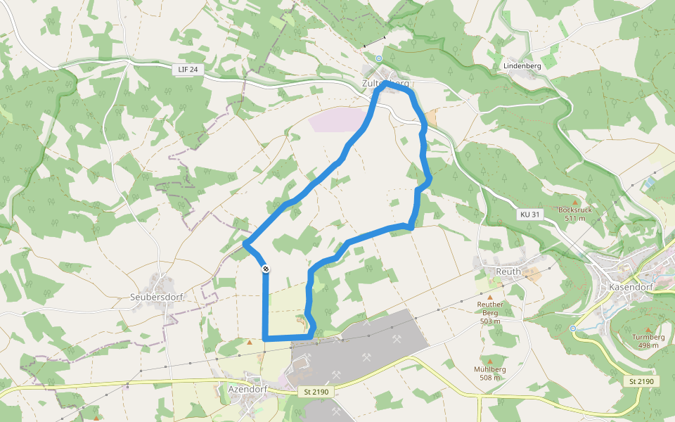 Seniorenweg Zultenberg - Azendorf walking route map in Kasendorf