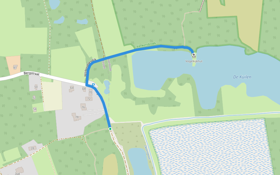 Demerbroeken route naar vogelkijkhut walking route map in Scherpenheuvel-Zichem