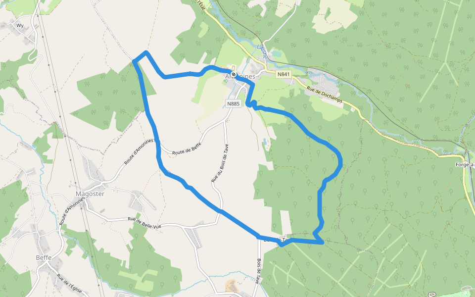 Mignonfa walking route map in Érezée