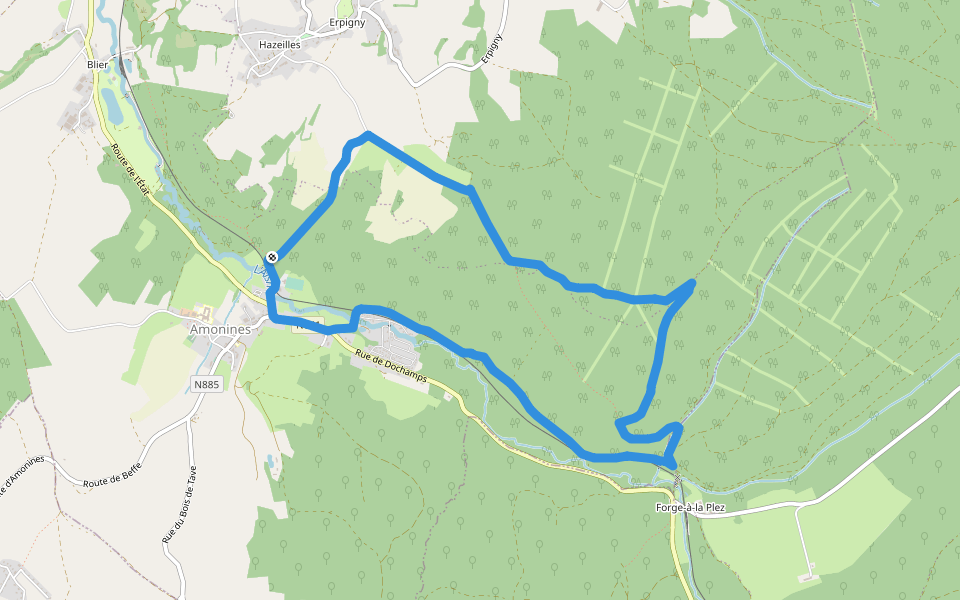 Hé de Monine walking route map in Érezée