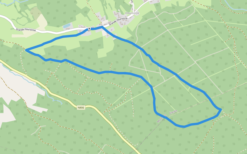 Plinmont walking route map in Érezée