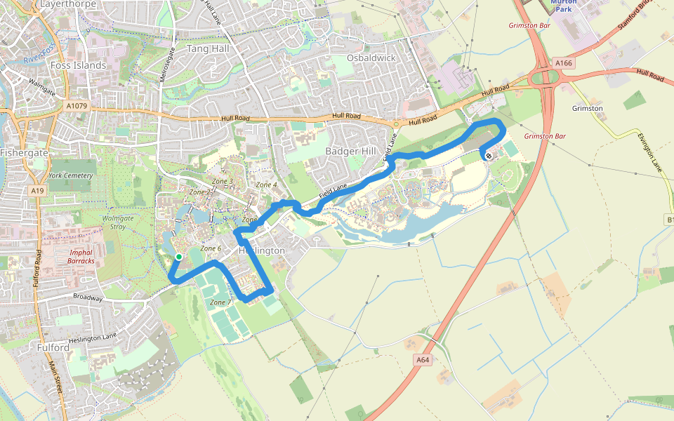 YorActive Trail walking route map in Heslington