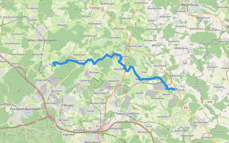 HWW Westerwald Etappe 3 Vielbach - Wallmerod walking route map in Vielbach