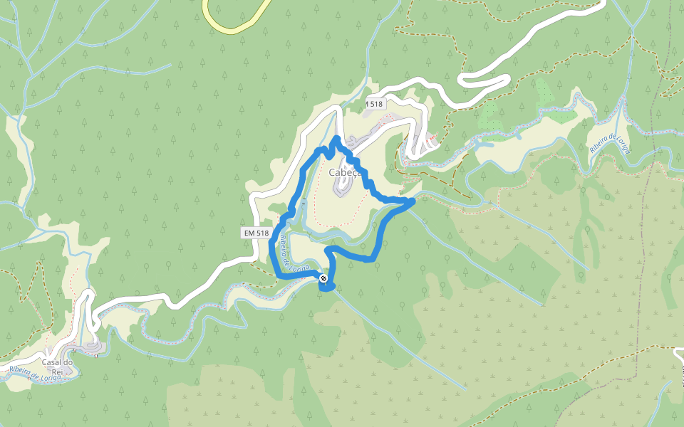 Rota dos Socalcos walking route map in Cabeça