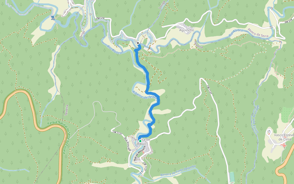 Rota da Missa - Derivação walking route map in Loriga