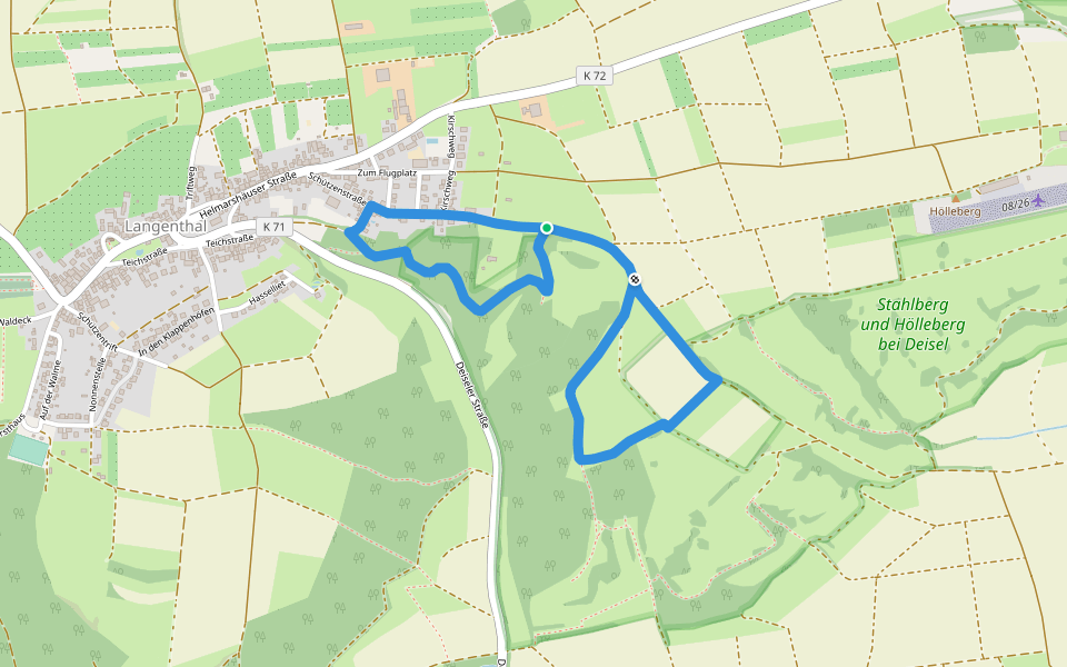 NSG Stahl-/Hölleberg Rundweg 2 walking route map in Trendelburg