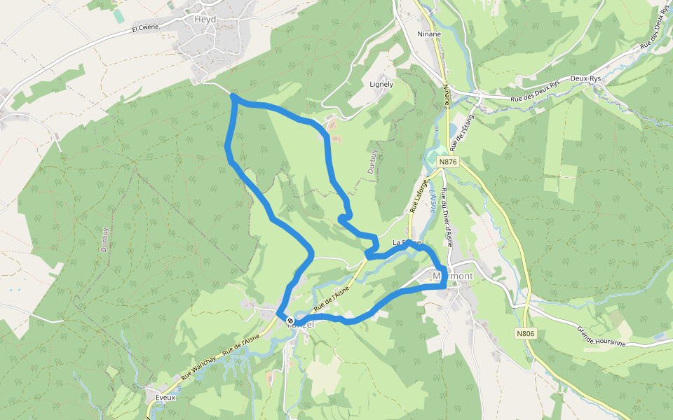 Al Coro walking route map in Érezée