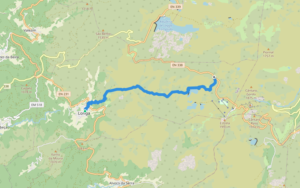 Rota da Garganta de Loriga walking route map in Loriga