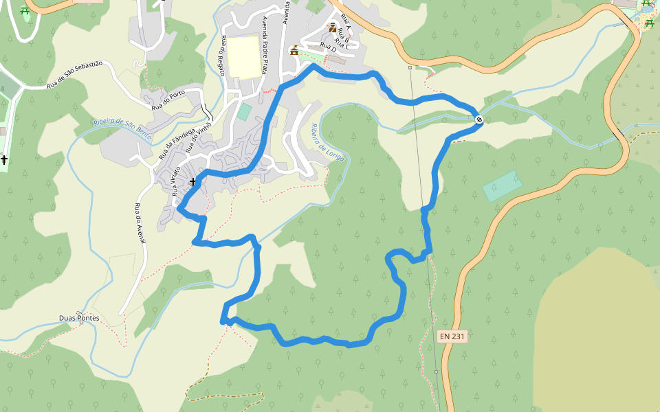 Rota da Eira walking route map in Loriga