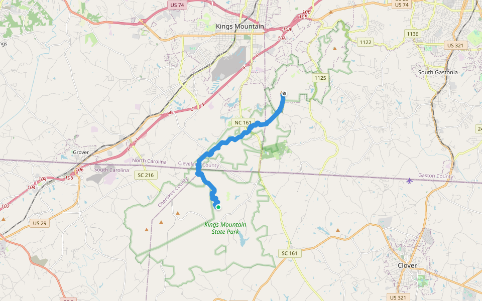Ridgeline Trail walking route map in Clover