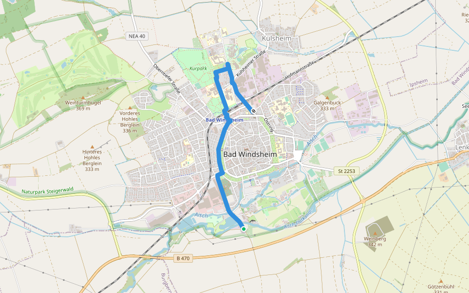 Rundwanderweg Bad Windsheim 4 walking route map in Bad Windsheim