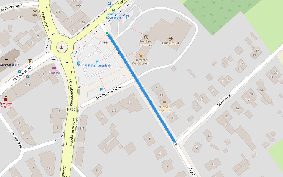 Oudsberg aanlooproute Gruitrode P3 walking route map in Meeuwen