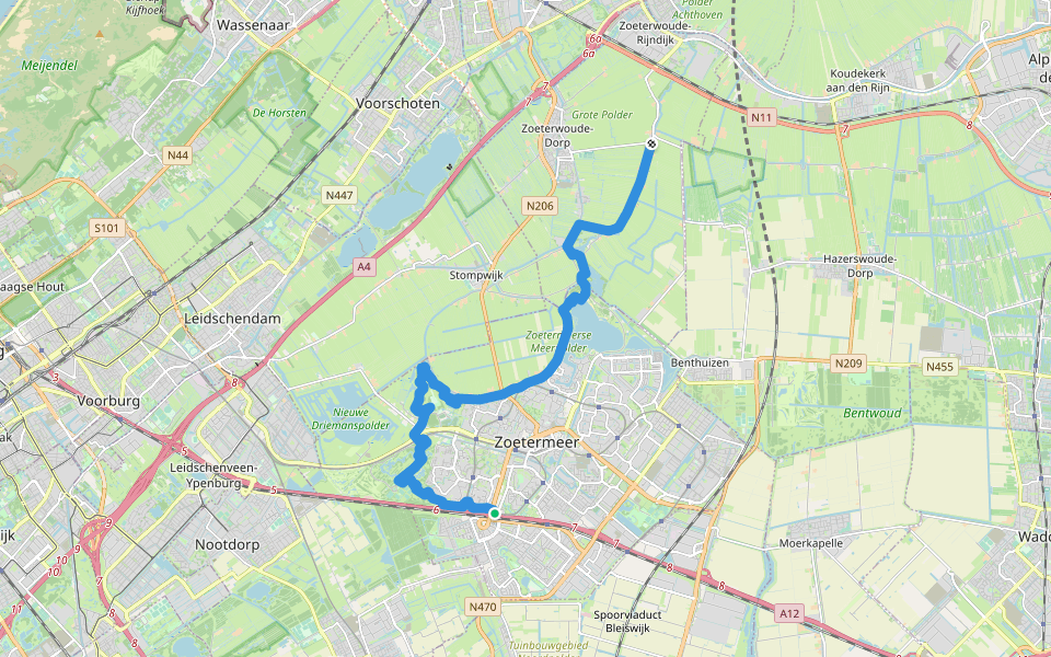 Groene Hartpad - 02 walking route map in Zoetermeer