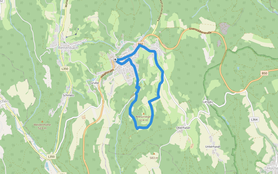 Planetenwanderweg walking route map in Bernstein