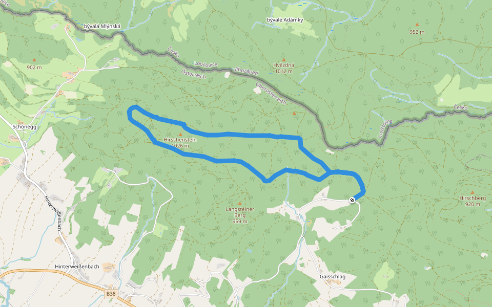 Windparkrunde walking route map in Vorderweißenbach