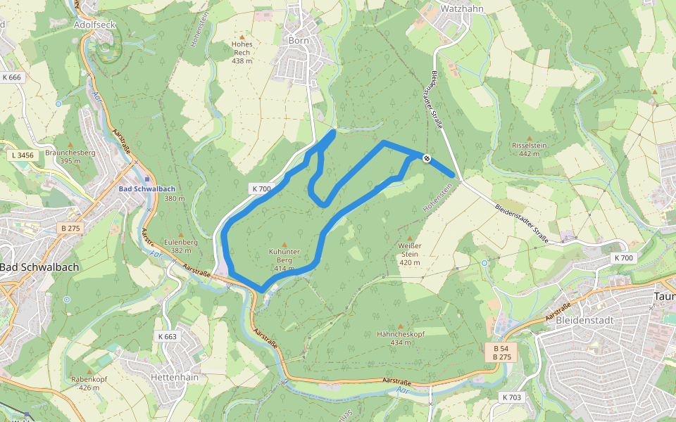 Rundwanderweg Forelle walking route map in Taunusstein