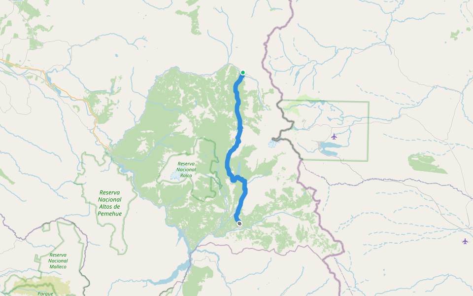 Greater Patagonian Trail Section 10: Laguna El Barco walking route map in Trapatrapa