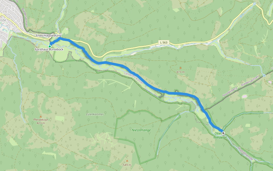 Eco Pfad Gläsnertal walking route map in Nieste