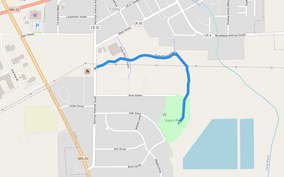 Lions Park Trail Hiking Foley, Minnesota Pacer