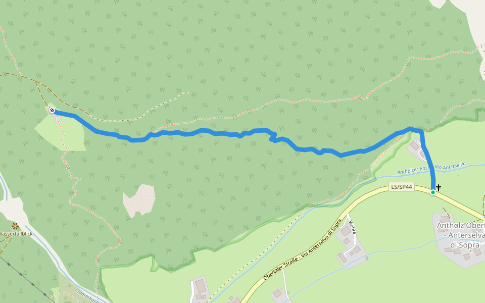 Kornbrentesteig walking route map in Arbusti