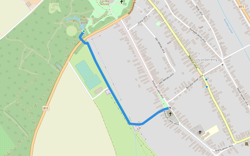 S■ walking route map in Lovasberény