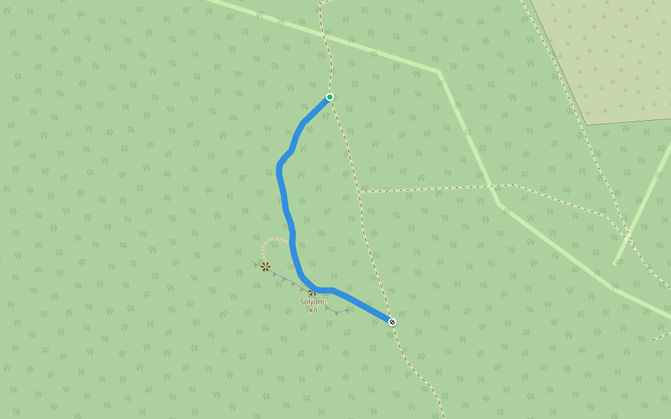 P▲ (Sólyom-kő) walking route map in Fony