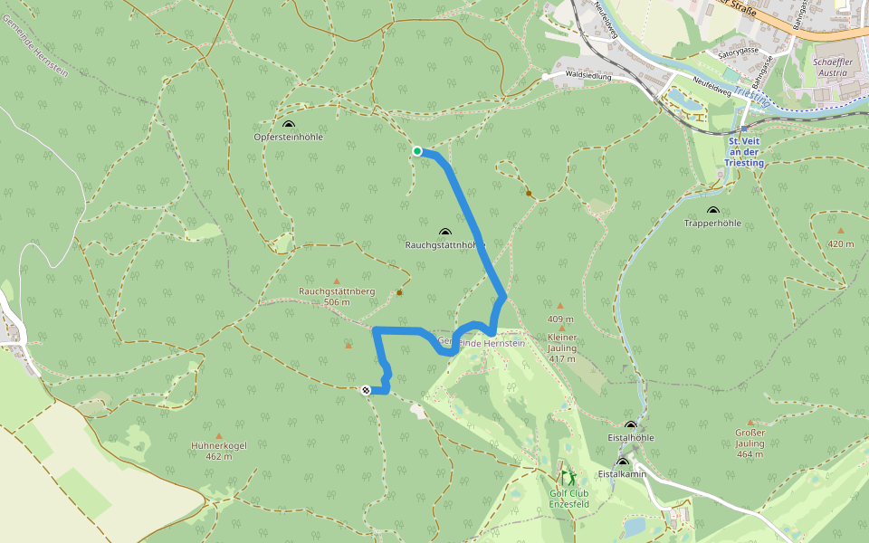 Aichkreuz - Saurerkreuz walking route map in Sankt Veit an der Triesting