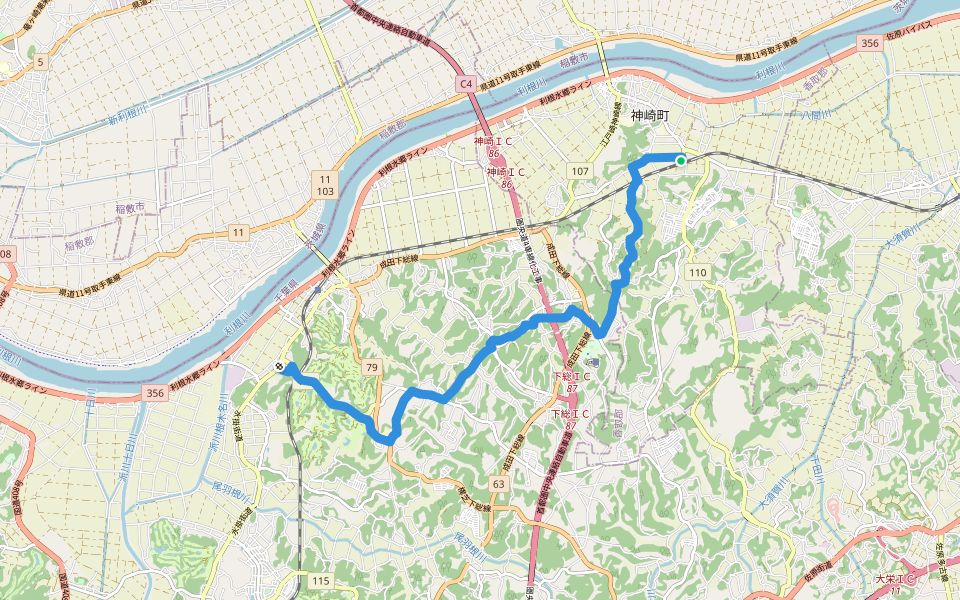 KFT - C2 - Sizen to rekishi wo tadoru michi walking route map in Kozaki