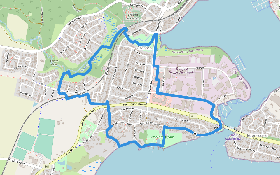 Æblestien walking route map in Gråsten