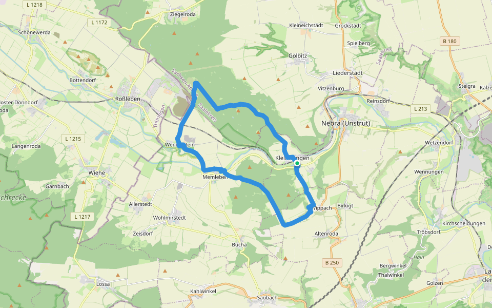 Triastor Geopfad Route West walking route map in Nebra (Unstrut)